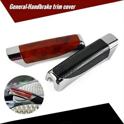 Araba Aksesuarları Evrensel El Freni Tutacağı Araba El Freni Karbon Fiber Koruyucu Kapak İç Mekan Şık Dekor Şeftali Ahşap Desen