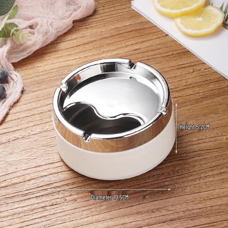 Creative Stainless Steel Ashtray with Lid - Anti-Fly, Ideal for Office, Bathroom, or Living Room