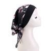 Elastic Printed Headscarf Pre-Tied Muslim Female Turban Chemotherapy Cap Hair Loss Cover Stretchy Head Wrap Bandana for Women