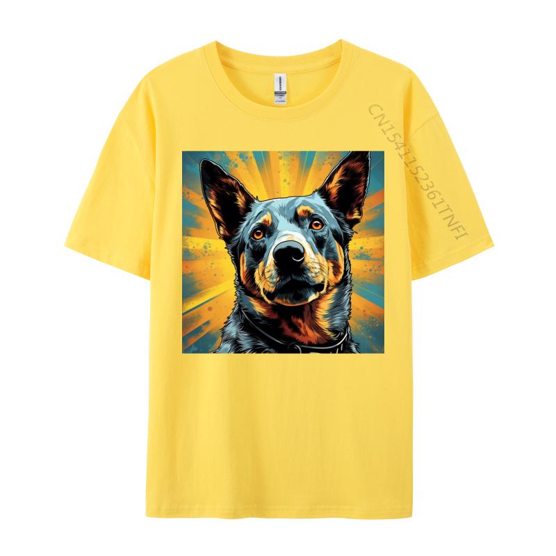Vibrant Australian Cattle Dog Tshirt Cotton Tops Shirts For Men Geek T Shirt Europe Prevalent TShirt Drop Shipping