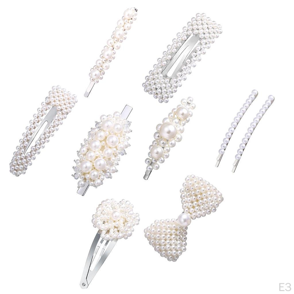 Pearls Hair Pin Barrettes Flower Brooch Lady Womens Jewelry Valentines Day Gifts
