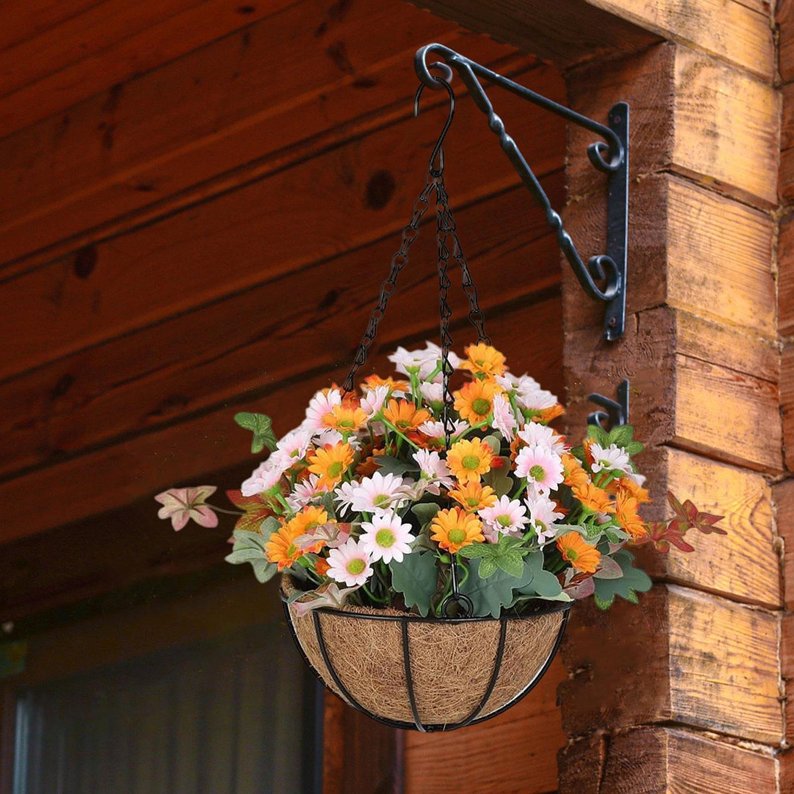 

Artificial Faux Hanging Flowers Plants Basket Decorarion Gift Elegant Planter for Style D