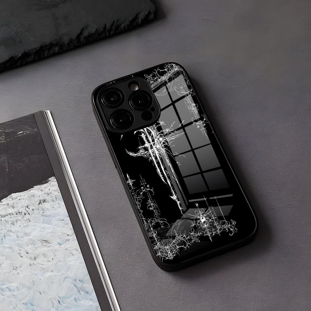 

C-Cyber Sigil Phone Case For IPhone 17 Air 16 E Pro Max 15 14 13 Mini 12 Pro 11 Max Plus Black Glass Cover iPhone17ProMax