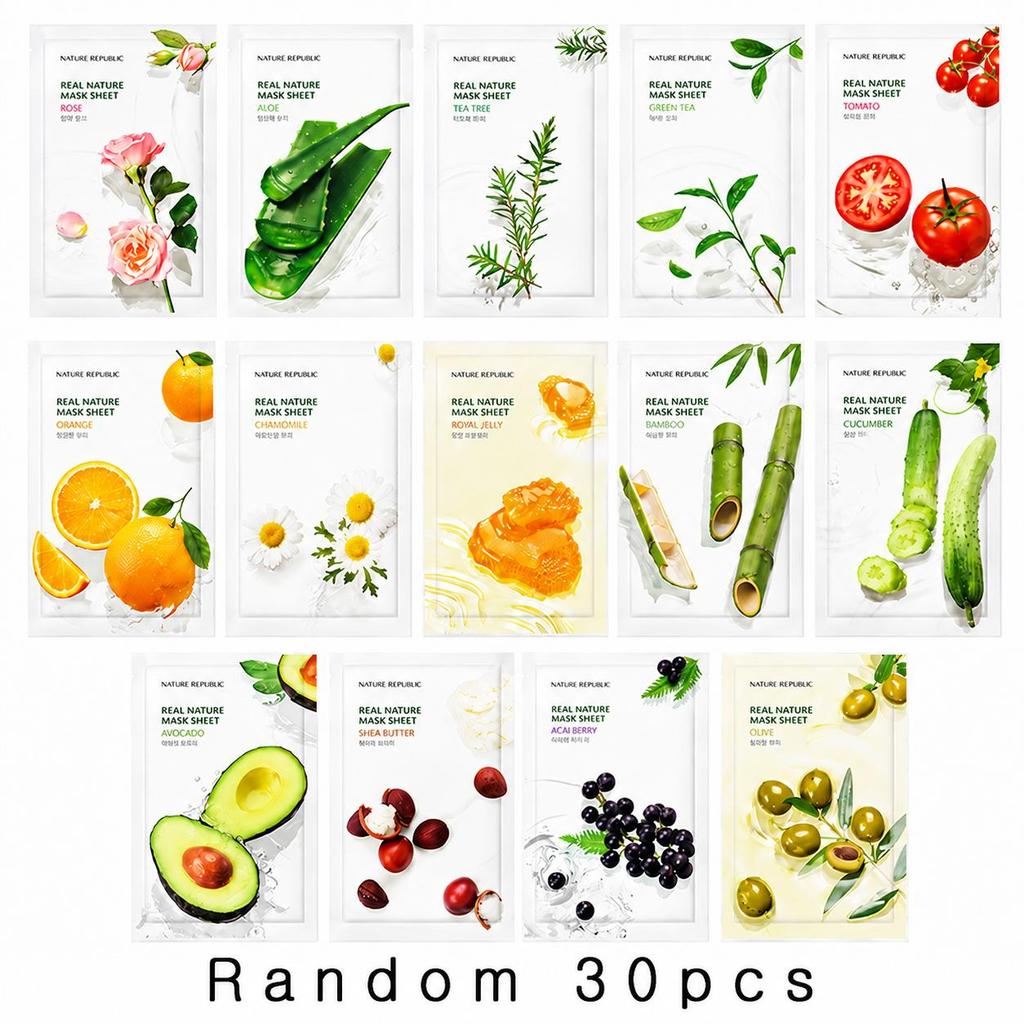Nature Republic Real Nature Maskenblatt (15 Stück Zufallspackung) (3 Optionen)