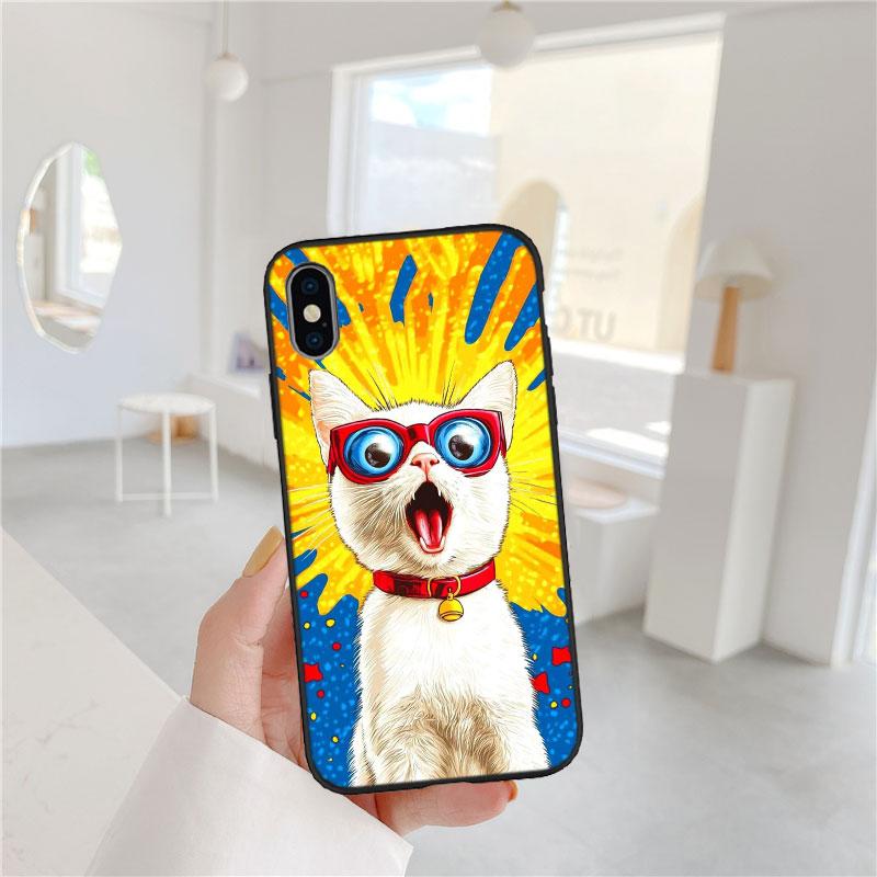FM15 Cat Kitten Meow Soft Shell Phone Case for Xiaomi Poco C40 C50 C51 C55 C65 C71 C75 F3 F5 F6 F7 M2 M3 Pro Ultra