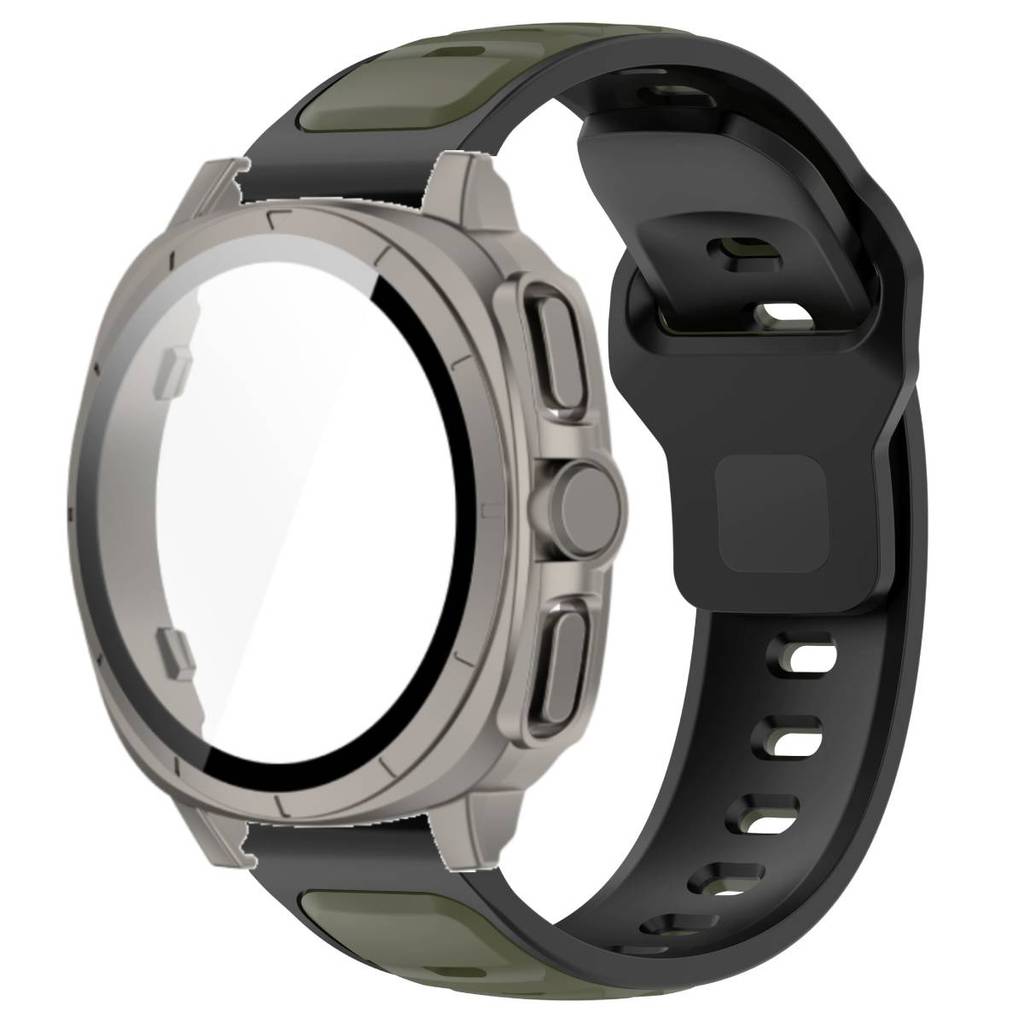 Silicone Band +Tempered Glass Case For Samsung Watch 7 40mm 44mm Strap Protector Cover For Samsung Galaxy Watch 7 44mm 40mm