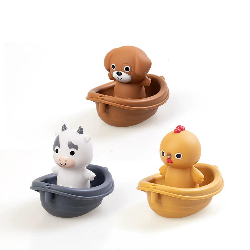 Baby Bath Toys Kids' Inertial Sliding Animal Car Soft Squishy Finger Toys Summer Play Water Toy For Children Kid 2 3 4 5 6 Year