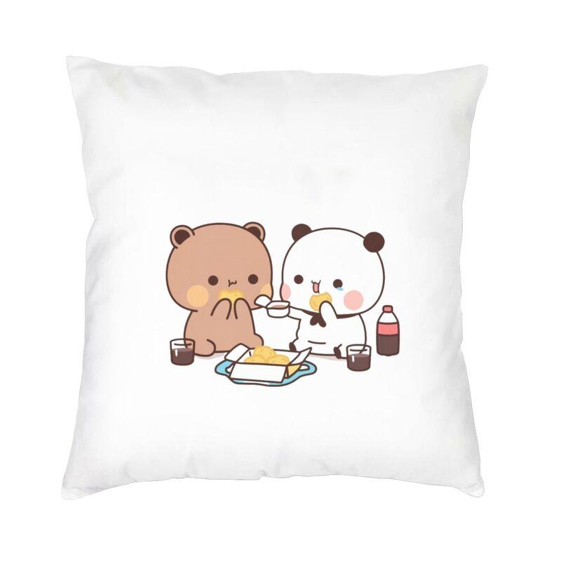 Romantic Mochi Cat Peach And Goma Square Pillow Case Home Decor Cushions Throw Pillow For Car Double-Sided Printing