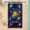 Cosmic Theme Soft Beach Towel Personalized Custom Name Text Towel Portable for Beach Pool Travel