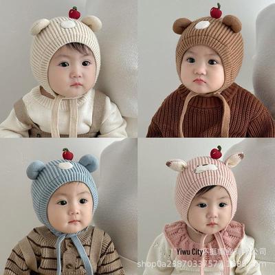 Süße kuschelige Baby-Wollmütze - Herbst/Winter, Ohrenschutz, Dick & Winddicht für Jungen & Mädchen
