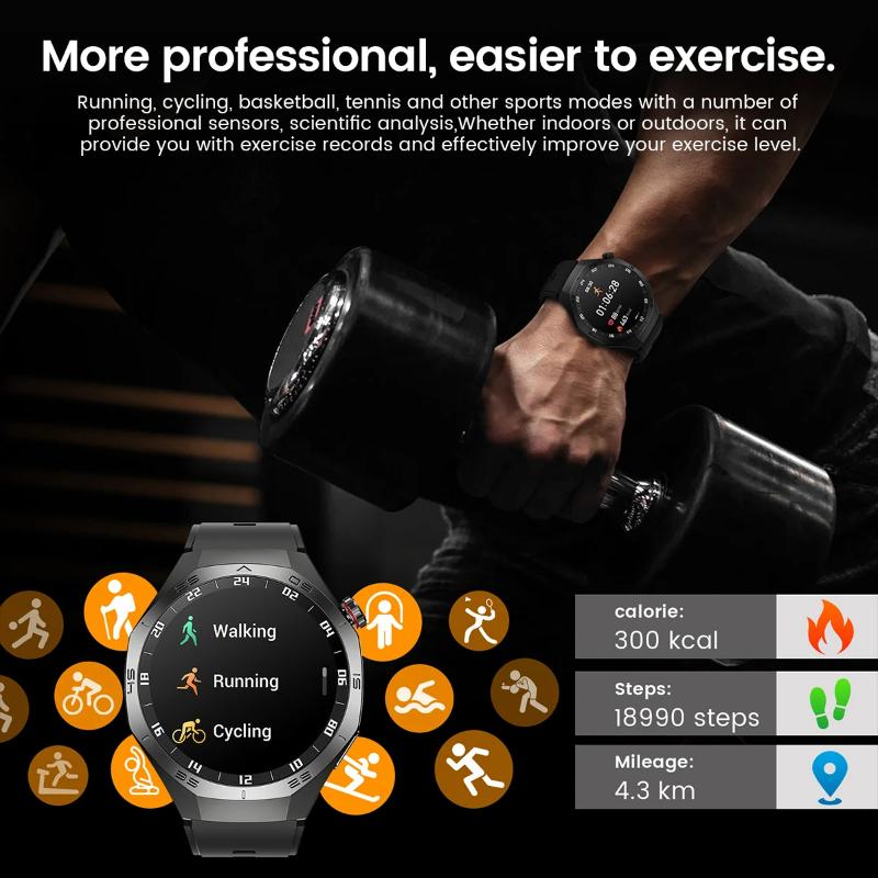 2025 Nouvelle Montre Connectée Homme Tracker GPS Écran AMOLED HD Fréquence Cardiaque Appel Bluetooth NFC Étanche Sports Extérieur Fitness Montre Connectée