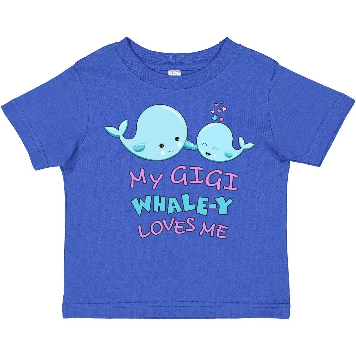 Inktastic My Gigi Whale-y Loves Me Toddler T-Shirt Family Cute Grandma Gran Blue 150