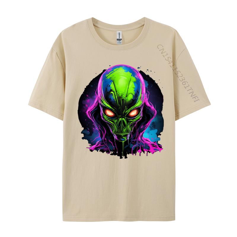 T Shirts for Men Alien in Pink T Shirt Hot Sale Round Neck TeeShirt black 2024 T Shirt