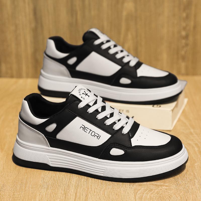 

Высококачественные кроссовки для ходьбы Новая мужская повседневная обувь Модная спортивная теннисная обувь на шнуровке для новых мужчин Уличная обувь из натуральной кожи 40 чёрный