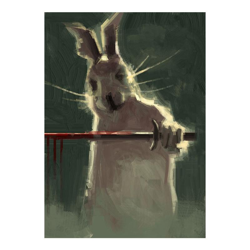 

Абстрактный темный крокодил кролик постер импрессионизм настенное искусство холст картина печать животные изображения для гостиной спальня домашний декор 21x30cm No Framed