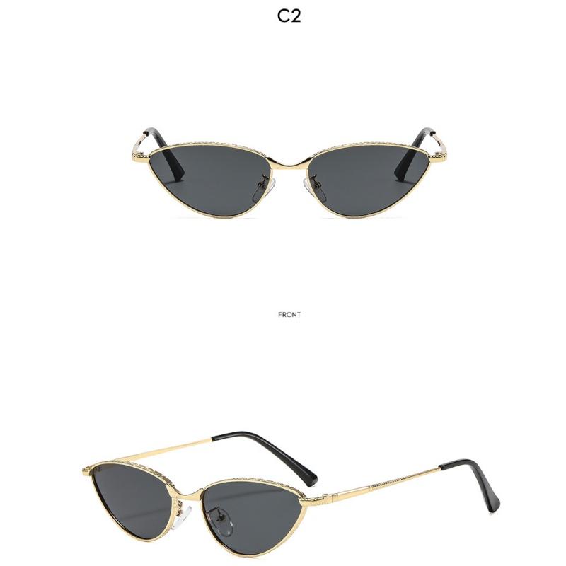Women's sunglasses men's and women's retro metal cat eye sunglasses