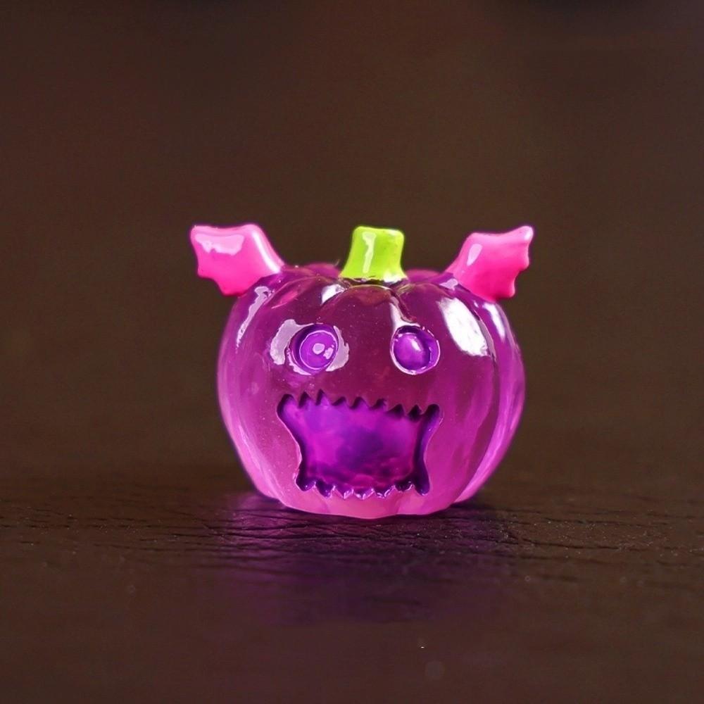 8pcs Micro Landscape Pumpkin Ghost Miniatures Luminous Little Statue  Garden Ornament