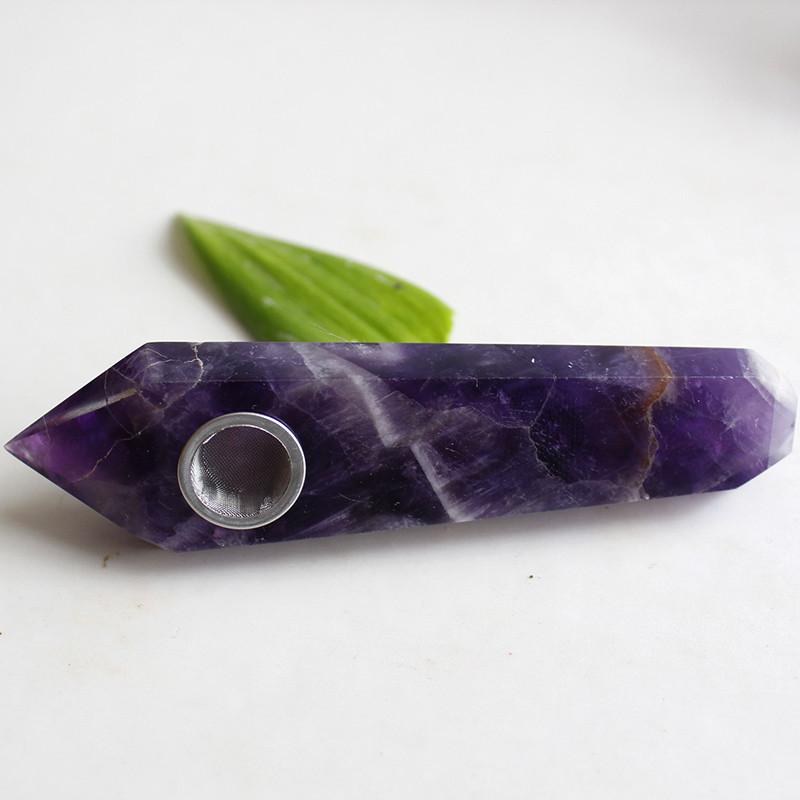 Natural Dreamy Amethyst Smoking Pipes Elegant Quartz Crystal Point Obelisk Wand