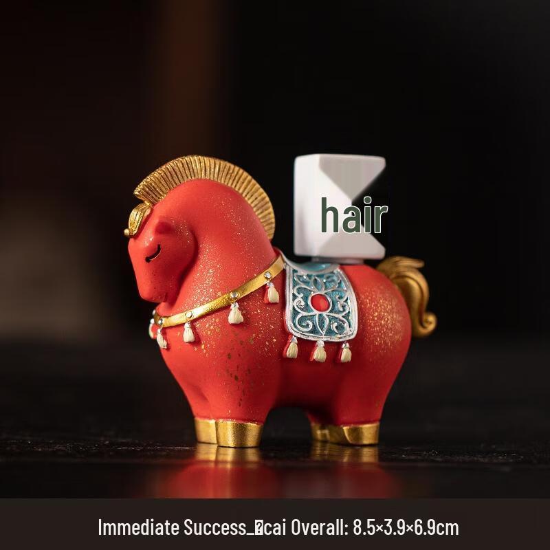 JINGRUIXIANG Rotating Tang Horse Yuanbao Lucky Ornament