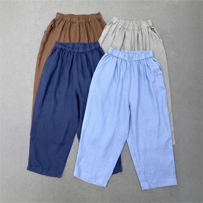 Pantaloni Corti Estivi da Donna con Vita Elastica Giapponesi a Vita Alta Larghi Versatili Harem Traspiranti Casual