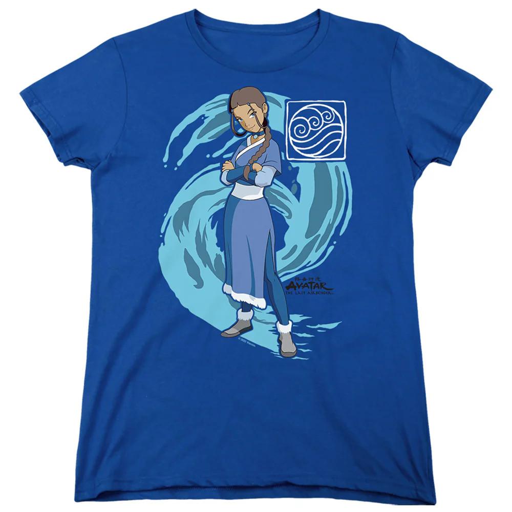 

Avatar The Last Airbender Katara Water Wave Womens T Shirt Royal Blue Officially L