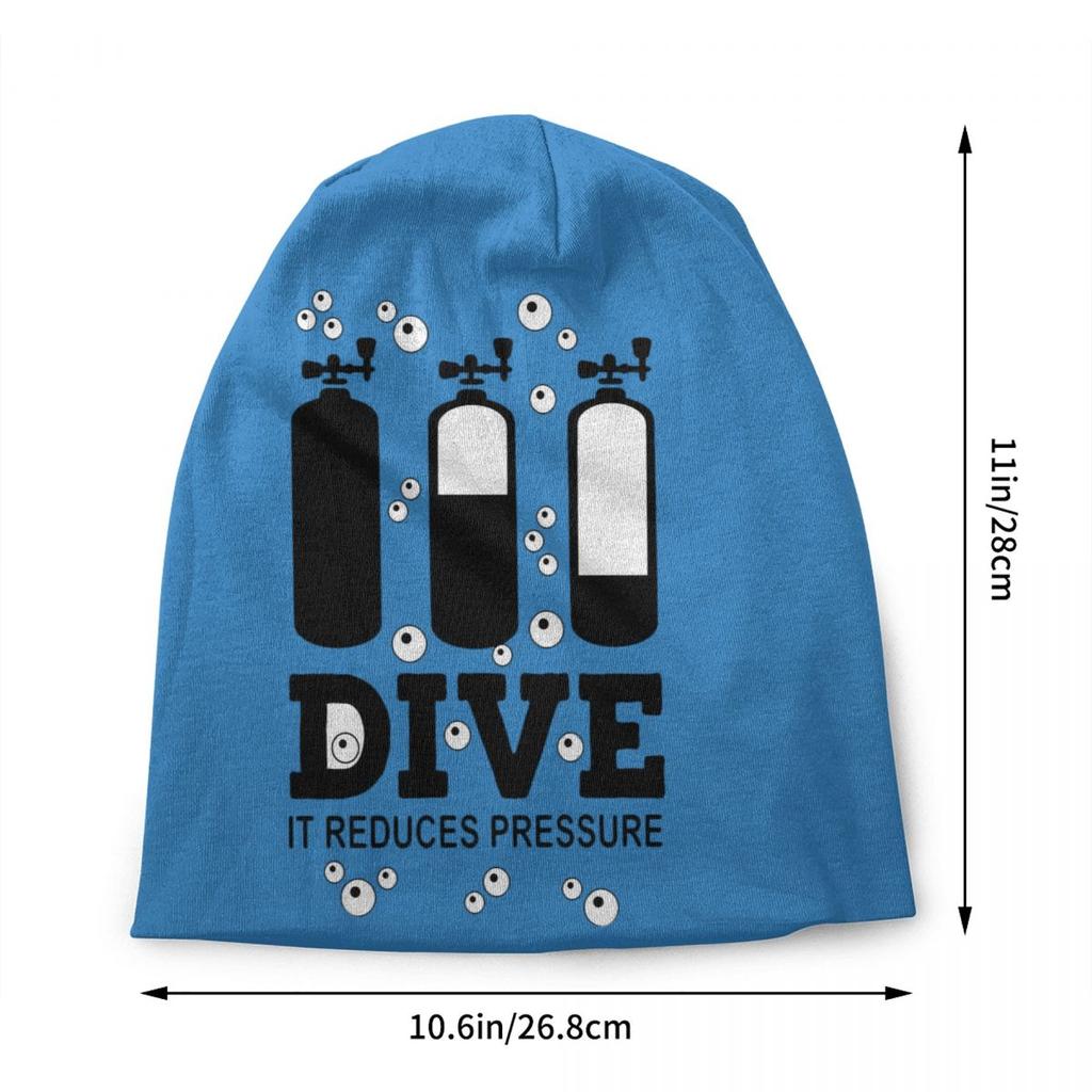 Custom Scuba Diving Skullies Beanies Caps Cool Winter Warm Unisex Women Knit Hat Adult Unisex Dive Diver Quote Bonnet Hats