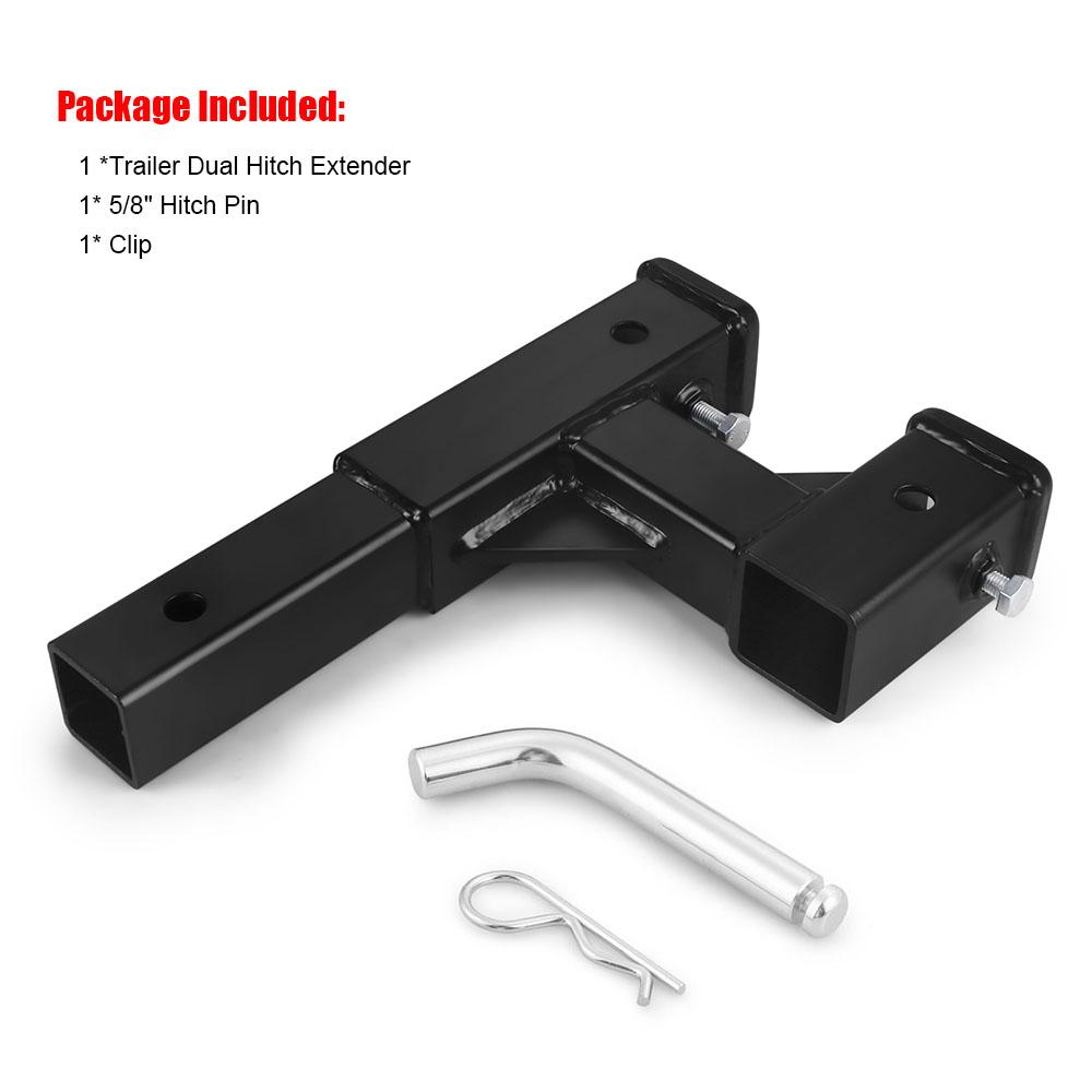 Doppelkupplungsempfänger, 2-Zoll-Anhängerkupplungsverlängerung, Riser-Anhängerkupplungsadapter, 9,84 Zoll, maximale Länge 3000 kg GTW