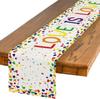 Rainbow Heart Love Is Love LGBT Table Runner Party Decor Pride Day Festival Kitchen Dining Table Runner Holiday Table Decor