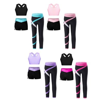 Conjunto de Prática de Dança Yoga para Meninas Fantasia Conforto Sutiã Esportivo com Calça Jogger Conjunto Ginástica Academia Roupa de Treino