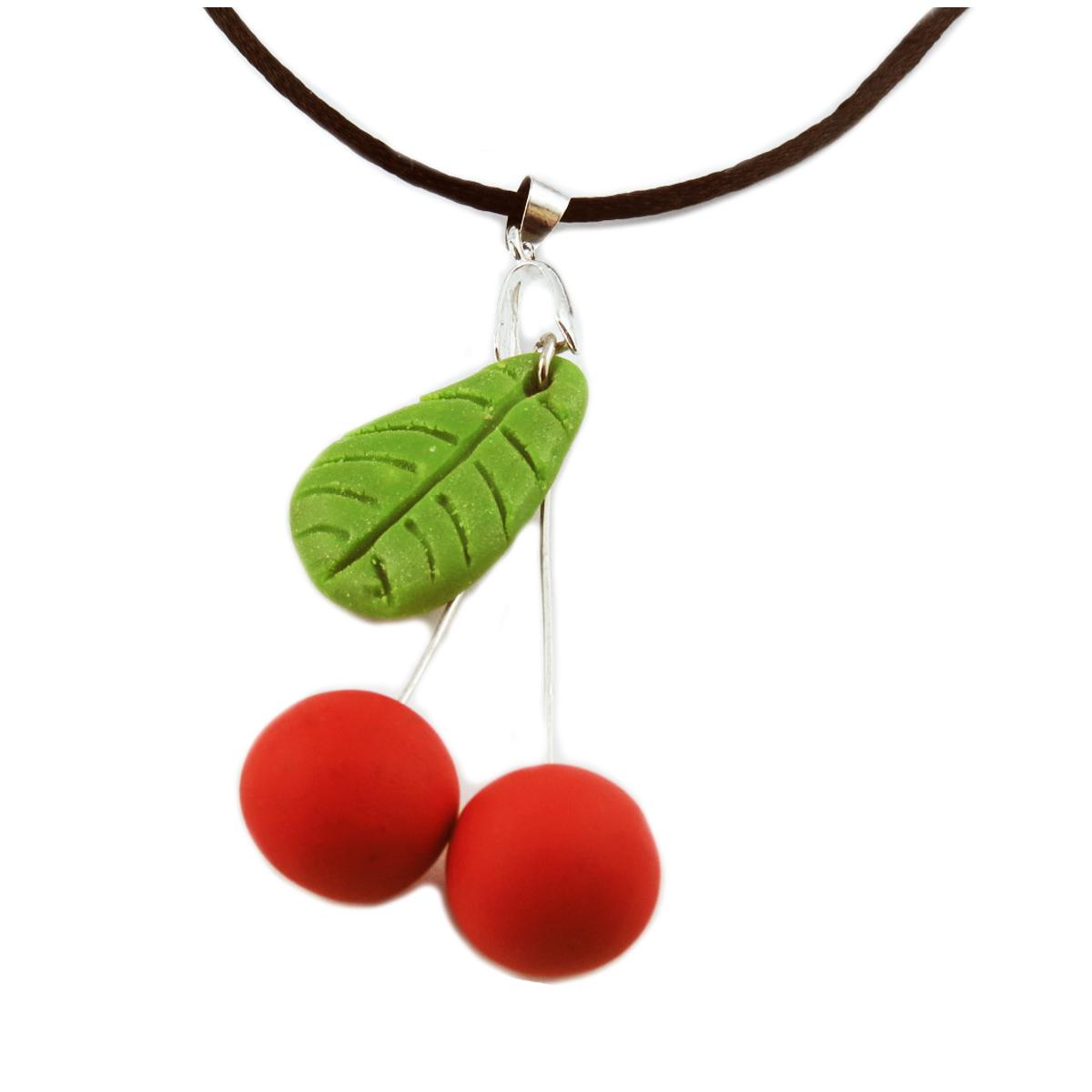 

Les Trésors De Lily [R2781] - Колье ручной работы Вишня красно-зеленое - 45 см- 70x30 мм