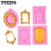 Photo Frame Fondant Molds Kit Picture Frame Silicone Molds Retro Molds for Cake Decorating Cupcake Topper Chocolate Candy Polymer Clay Set of 4