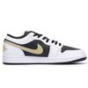 Jordan Air Jordan 1 Slip Resistant Abrasion Resistant Low Top Vintage Basketball Shoes Unisex White Brown Black 553558-172(Team59-)