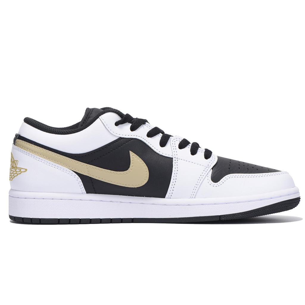 Jordan Air Jordan 1 Slip Resistant Abrasion Resistant Low Top Vintage Basketball Shoes Unisex White Brown Black 553558-172(Team59-)