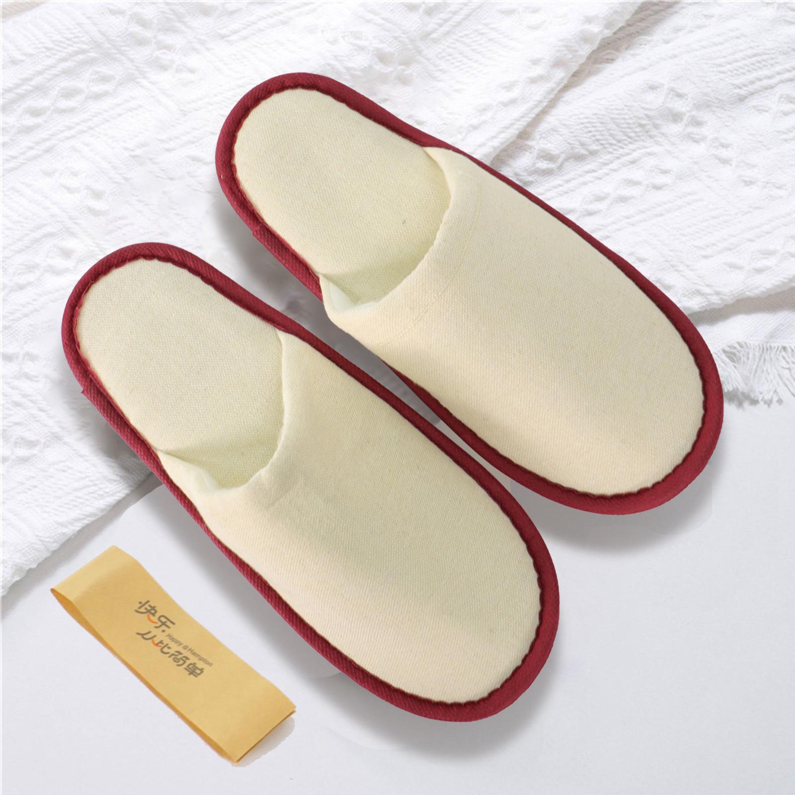 

Одноразовые нескользящие холщовые тапочки для отелей и путешествий