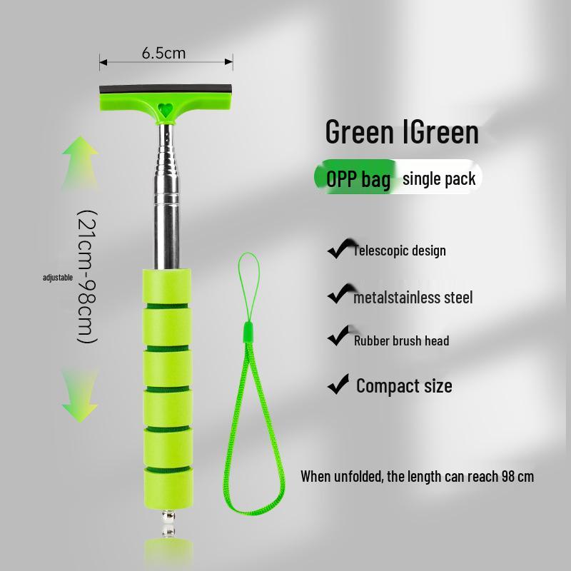 Retractable Rearview Mirror & Window Cleaning Brush/Squeegee