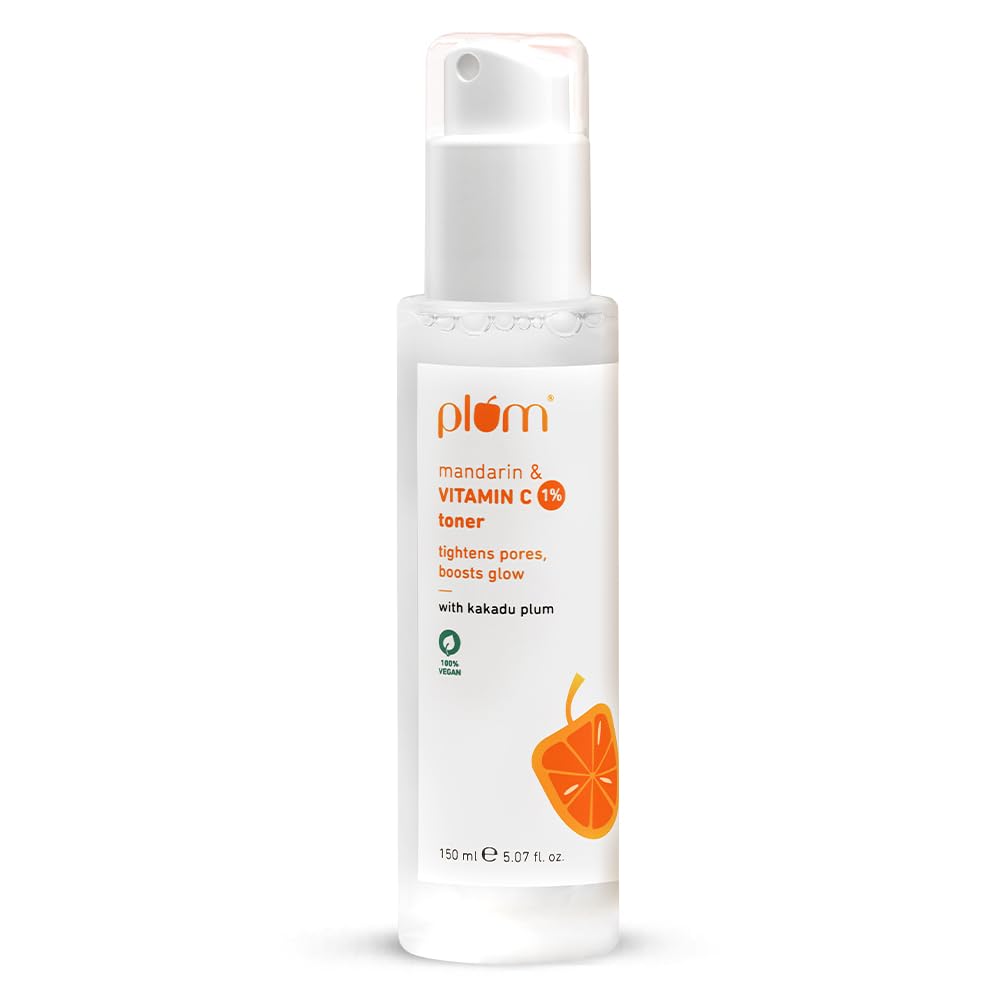 

Plum 1% Vitamin C Toner 150 ml Pack of 1 | Alcohol-Free, Fragrance-Free, Glowing Skin, Soft Spray Dispenser, Vegan
