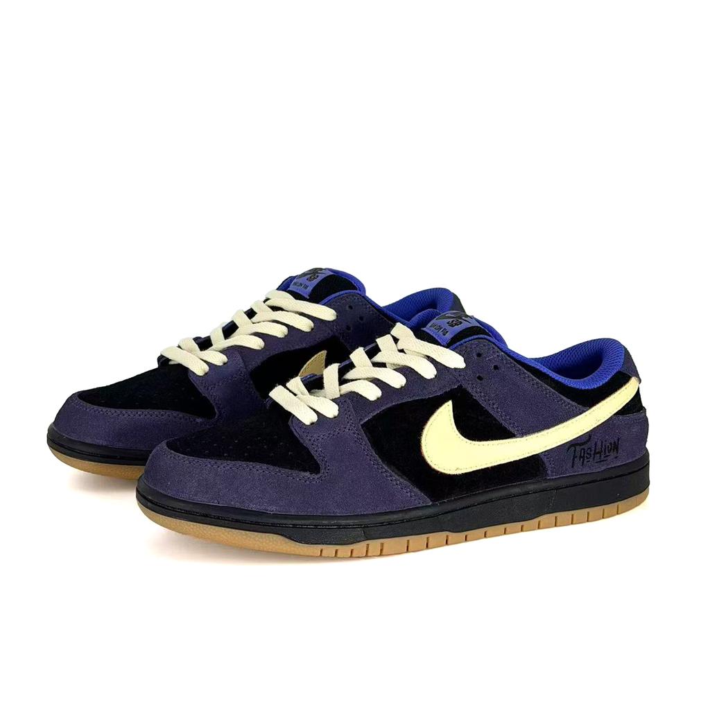 Nike Dunk SB Fashion Abrasion Resistant Breathable Slip Resistant Skateboard Shoes Unisex Black Gray Blue Low Top HQ1625-500(Team1845Fashion)