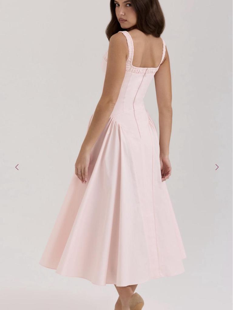 Retro Francuska Letnia Sukienka Elegancka Wyszczuplająca Talia