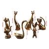 Miniature Brass Cats Elephant Statue Vintage Antique Sculpture Decors Tabletop Shelf Display For Animal Enthusiasts 55KF