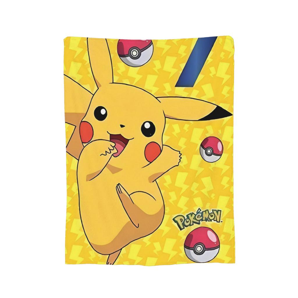 Pokemoned Anime Cartoon Flannel Blanket  Awesome Throw Blankets for  Sofa Bedding Lounge 150*125cm Bedspread,