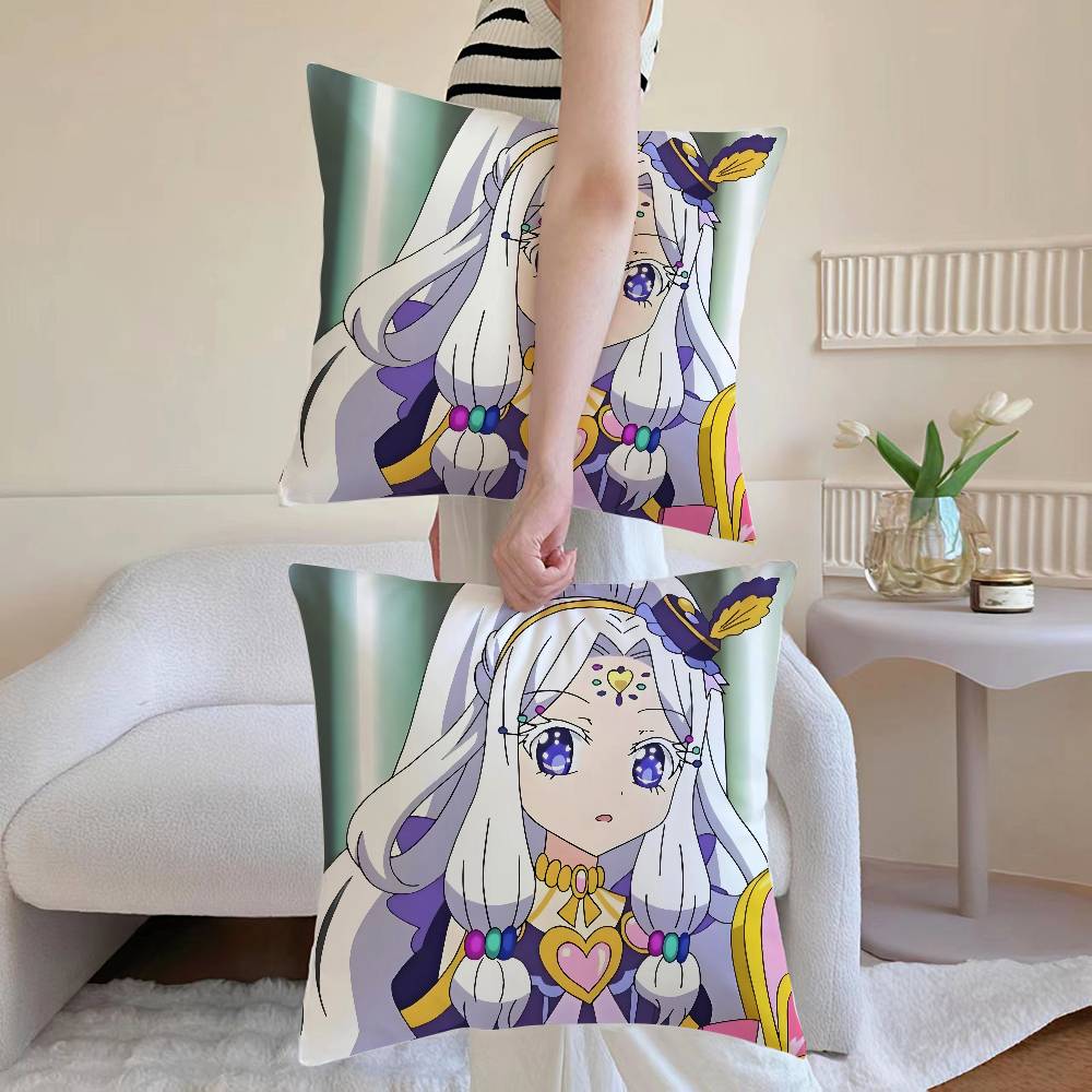 Anime P-Pripara Pillow Case Sofa and Living Room Decorative Cushion Covers Dust-proof and Mite-proof Invisible Zipper