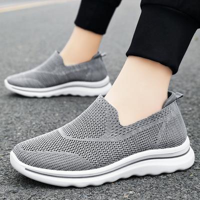 Plus Size 39-44 Shoes for Men Summer Fashion Men Comfortable Mesh Slip On Breathable Flats Non-slip Casual Sneakers Women