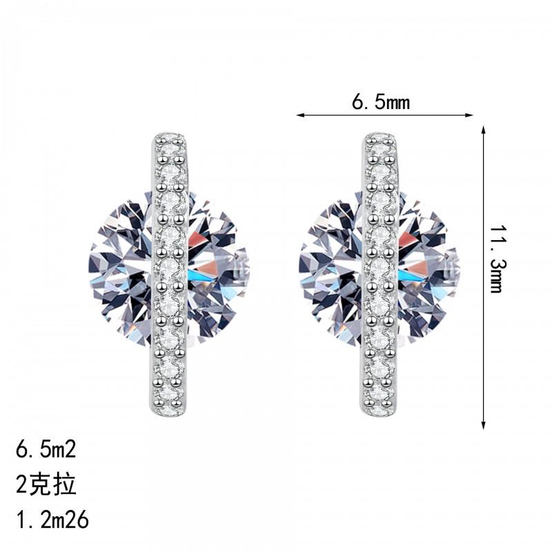 Elegant 2ct Moissanite Stud Earrings Women Sterling Micro Pave With Circular Design Daily Wear Fashion Jewelry