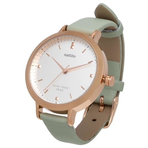 

Fieldwork Women s Analog Watch, 5 ATM Water Resistant, Leather Strap, Green, WP Amalie ST289-3