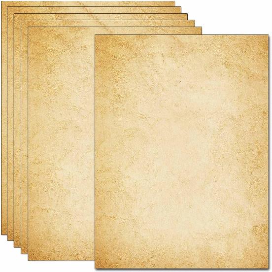 50 DUGUTUL Old Looking Vintage Design Stationery Paper, 8.5 x 11 in, Double Sided, Textured, Printer Friendly for Invitation, Letter, Resume, Award,