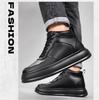 New British Style Mid-High Top Canvas Shoes: Lightweight, Breathable, Thick Sole, Hidden Heel, 10CM Casual Sports Shoes for Men
