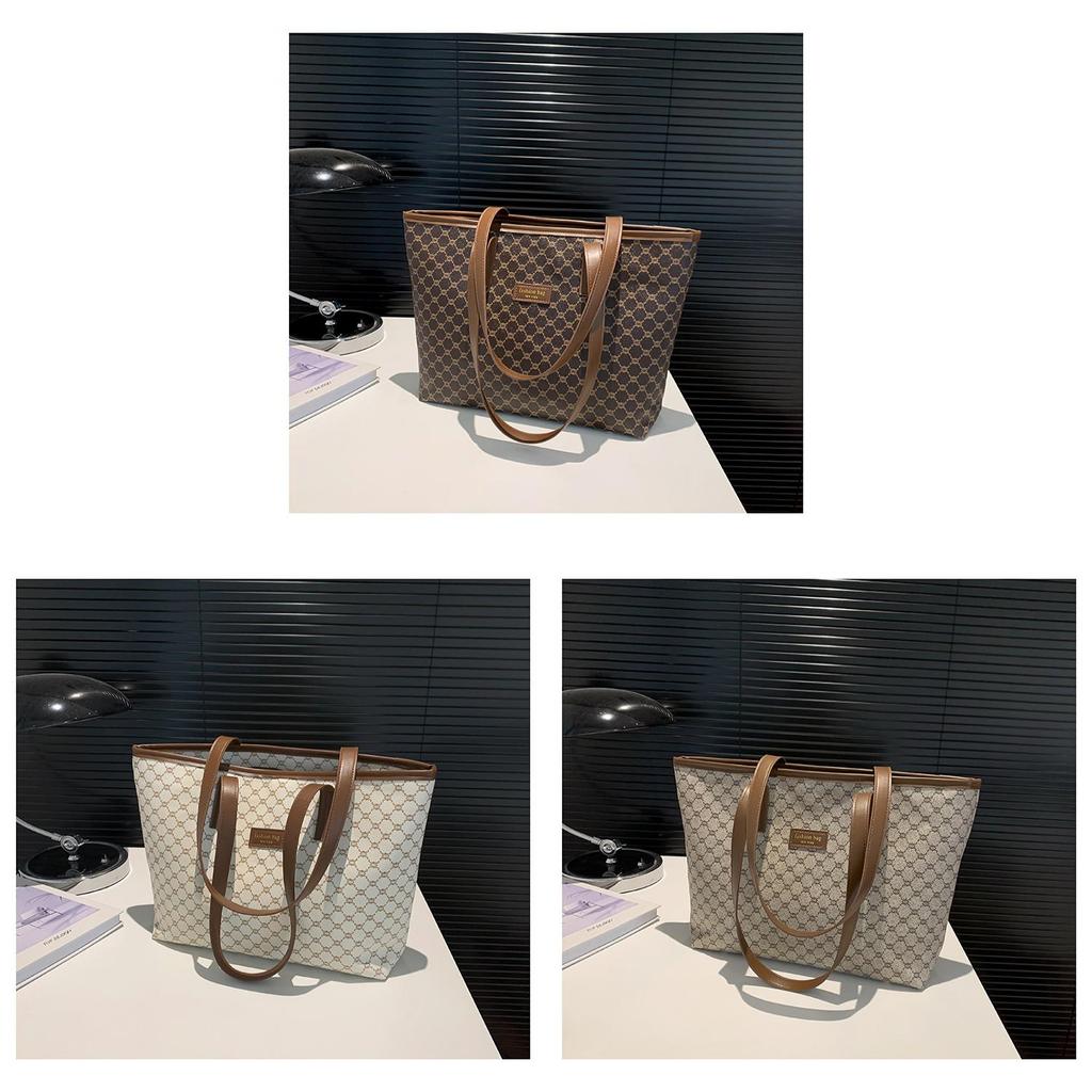 Casual Tote Bag For Women With Pu Material And Vintage Print For Daily Use