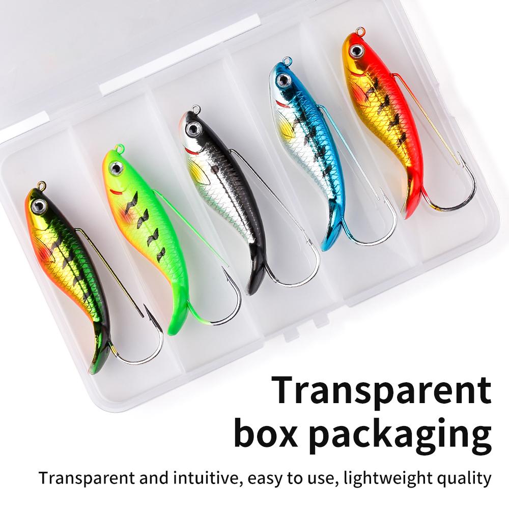 5pcs/box 85mm/21g Fishing Lure Artificial Bait Sinking Water VIB with Single Hook with Plastic Box for Bass Fishing