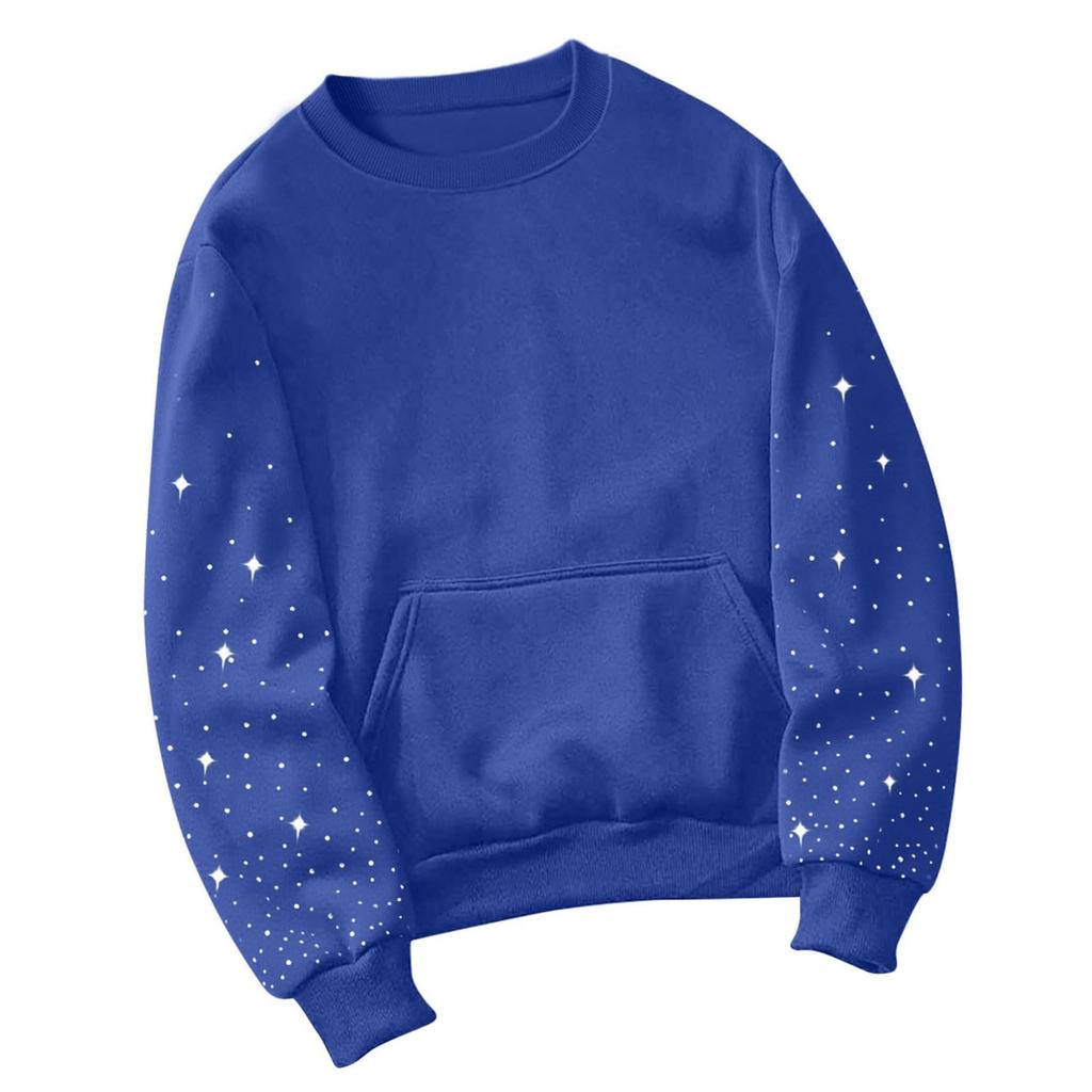 Women's Fashionable Casual Commuting Sport Pullover Long-sleeved Rhinestone-embroidered Loose-fitting Hoodie