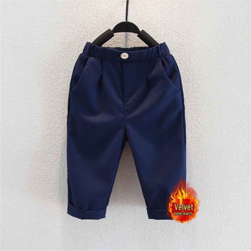 

Детские черные брюки и темно-синие брюки прямого кроя для девочек, школьная форма, с полностью эластичным поясом 130cm (43-50 lbs)